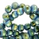 Glaskralen mat holographic line 4mm Dark blue